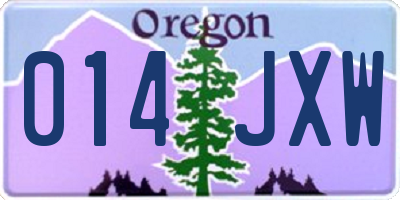 OR license plate 014JXW