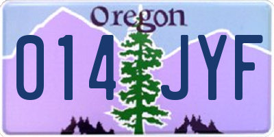 OR license plate 014JYF