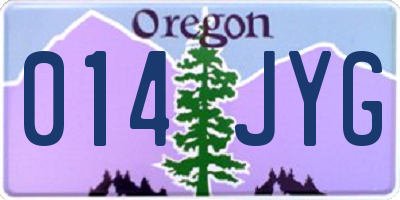 OR license plate 014JYG