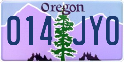 OR license plate 014JYO