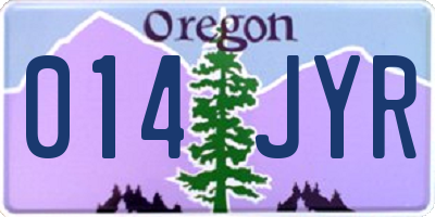 OR license plate 014JYR