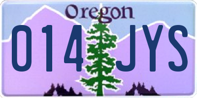 OR license plate 014JYS