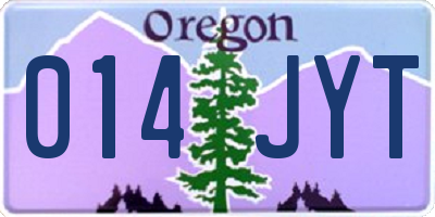 OR license plate 014JYT