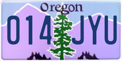 OR license plate 014JYU