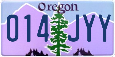 OR license plate 014JYY