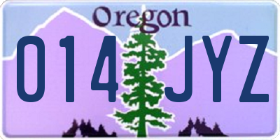 OR license plate 014JYZ