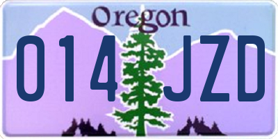 OR license plate 014JZD