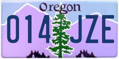 OR license plate 014JZE