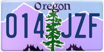 OR license plate 014JZF