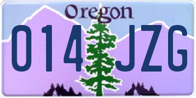 OR license plate 014JZG