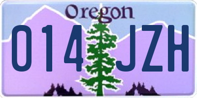 OR license plate 014JZH