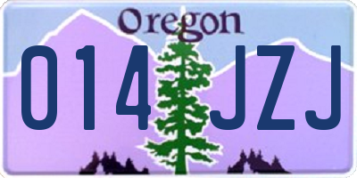 OR license plate 014JZJ