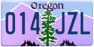 OR license plate 014JZL