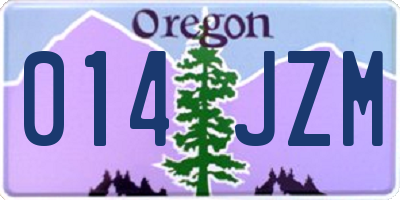 OR license plate 014JZM