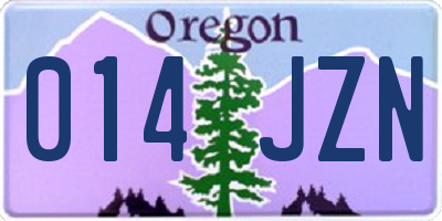 OR license plate 014JZN