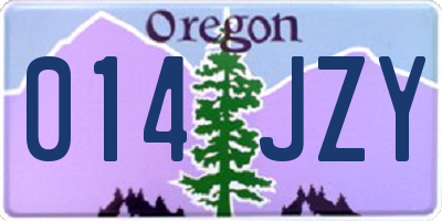 OR license plate 014JZY