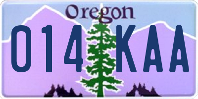 OR license plate 014KAA