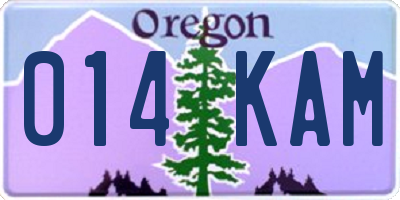OR license plate 014KAM