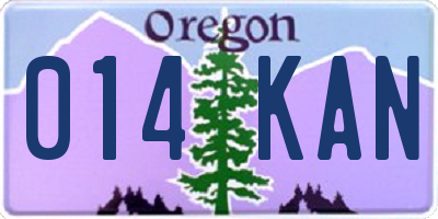 OR license plate 014KAN