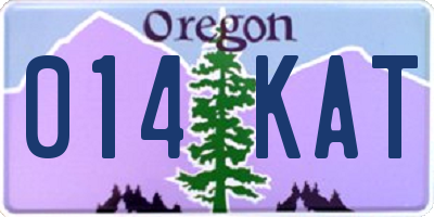 OR license plate 014KAT