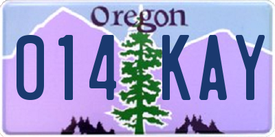 OR license plate 014KAY