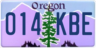 OR license plate 014KBE