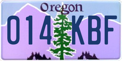 OR license plate 014KBF