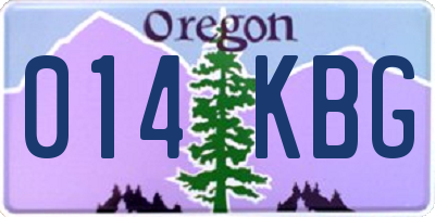OR license plate 014KBG
