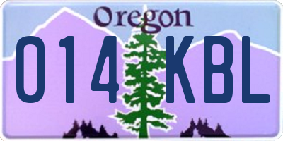 OR license plate 014KBL