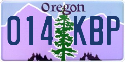 OR license plate 014KBP