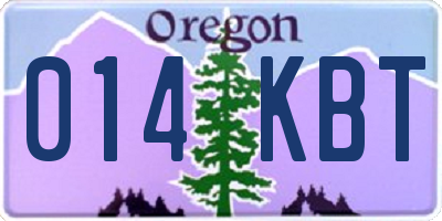 OR license plate 014KBT