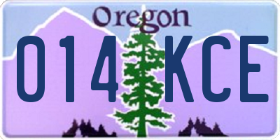 OR license plate 014KCE