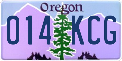 OR license plate 014KCG