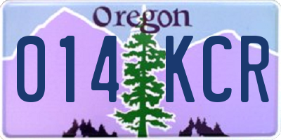 OR license plate 014KCR