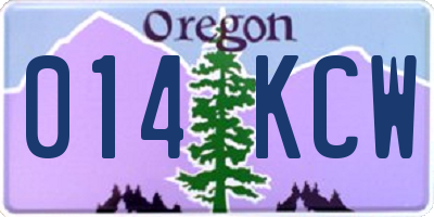 OR license plate 014KCW