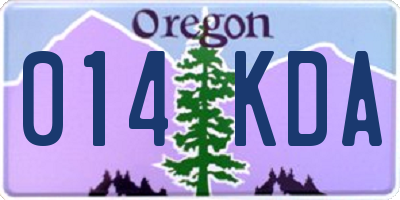 OR license plate 014KDA