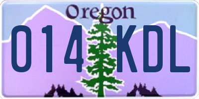 OR license plate 014KDL