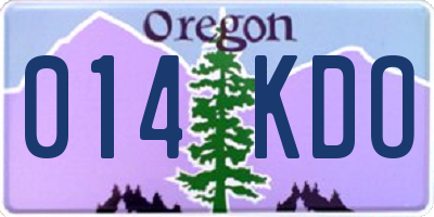 OR license plate 014KDO