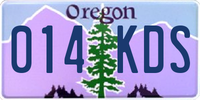 OR license plate 014KDS