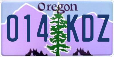 OR license plate 014KDZ