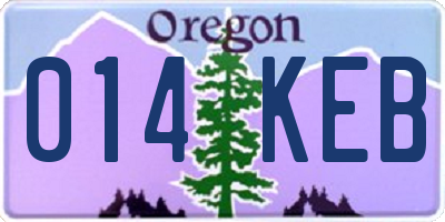 OR license plate 014KEB