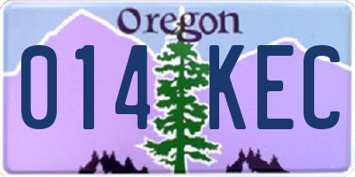 OR license plate 014KEC