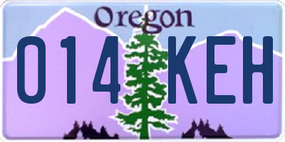 OR license plate 014KEH