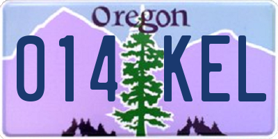 OR license plate 014KEL