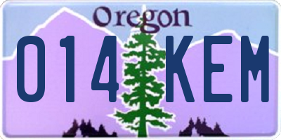OR license plate 014KEM