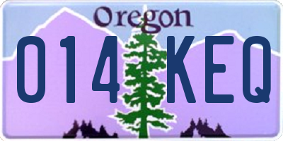 OR license plate 014KEQ