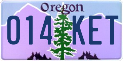 OR license plate 014KET