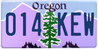 OR license plate 014KEW