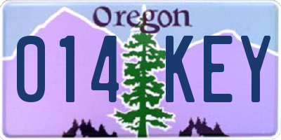 OR license plate 014KEY