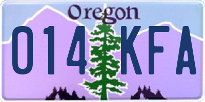 OR license plate 014KFA